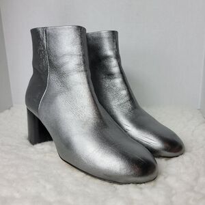 Rag & Bone Drea Womens Boot Size 7.5 Metallic Silver Ankle Bootie Shoes